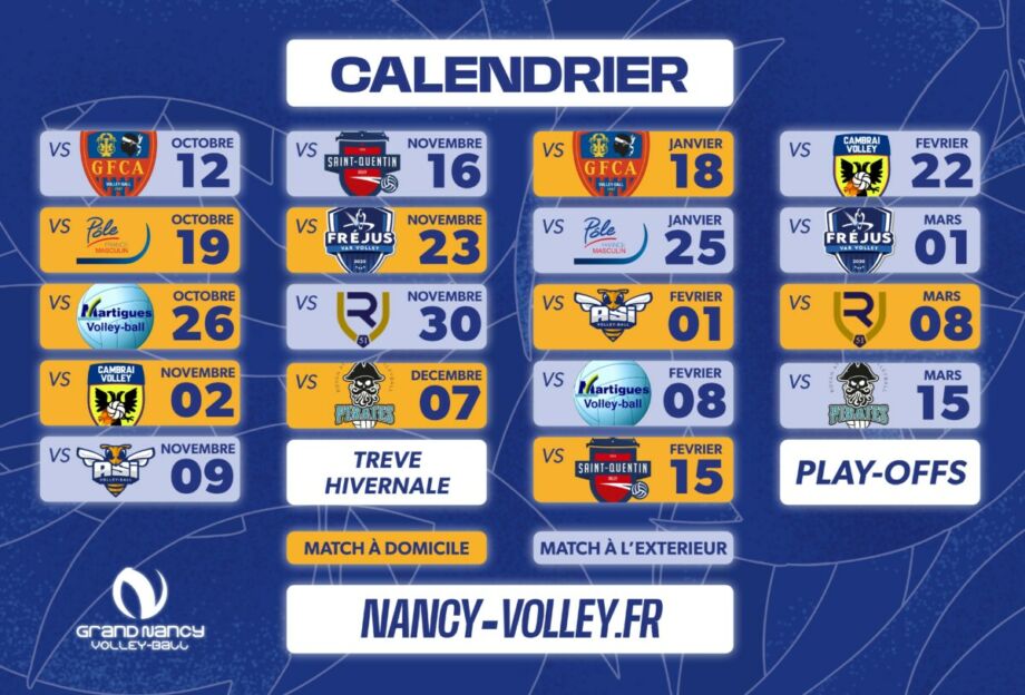 Le calendrier est sorti !